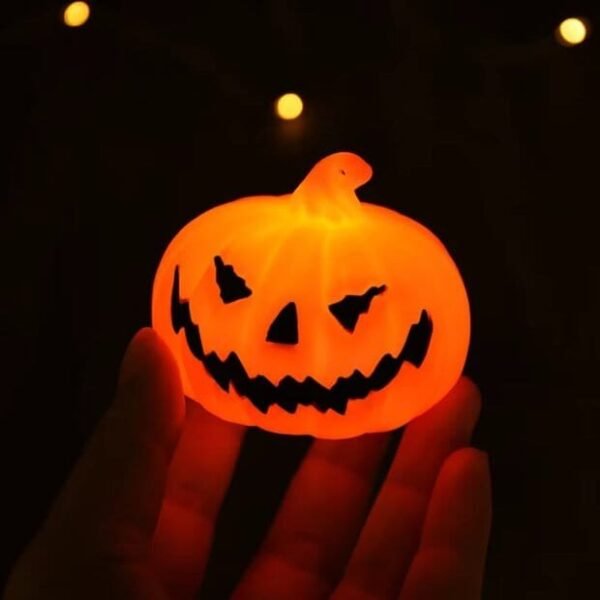 3 Piezas de Luces LED de Calabaza para Halloween Funcionan con Pilas, Perfectas para Decoraciones de Fiesta y Mejora del Ambiente de Plástico Color Naranja