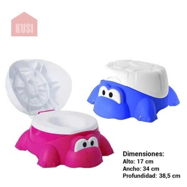 Asiento Inodoro de Entrenamiento para ir al Baño de Niños Pequeños Inodoro 4 en 1, Vasenilla, Butaco, Reductor de Sanitario y Pequeña Bodega de Almacenaje para Juguetes de ABS Colores Varios