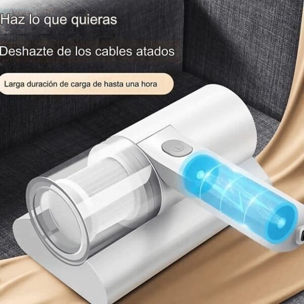 Aspiradora Eliminadora de Ácaros UV - Recargable, Esterilizador de Cama y Sofá con Función de Batido Automático para una Eliminación Efectiva de Ácaros y Pelo de ABS