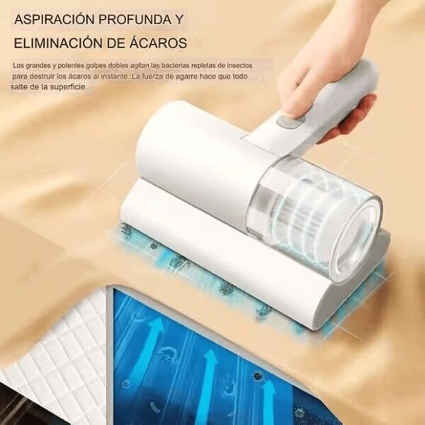 Aspiradora Eliminadora de Ácaros UV - Recargable, Esterilizador de Cama y Sofá con Función de Batido Automático para una Eliminación Efectiva de Ácaros y Pelo de ABS