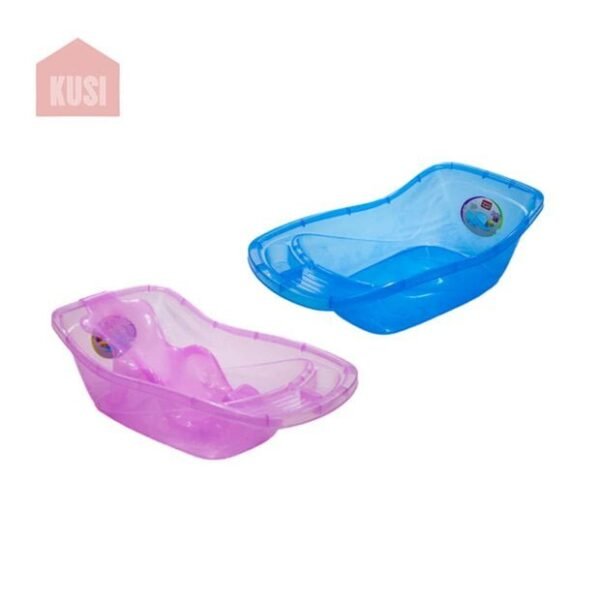 Bañera de 2 Piezas para Bebés, Tina con Adherentes para Baño de Infantes Traslúcida y Fácil Limpieza de ABS Colores Varios