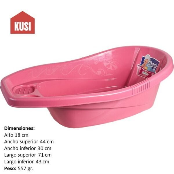 Bañera para Bebés, Tina cómoda para Baño de Infantes Fácil Limpieza de Polipropileno Color Rosado