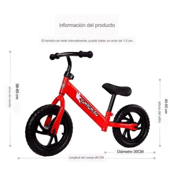 Bicicleta de Equilibrio Sin Pedal de Dos Ruedas para Niños Bicicleta de Entrenamiento para Infantes de Acero