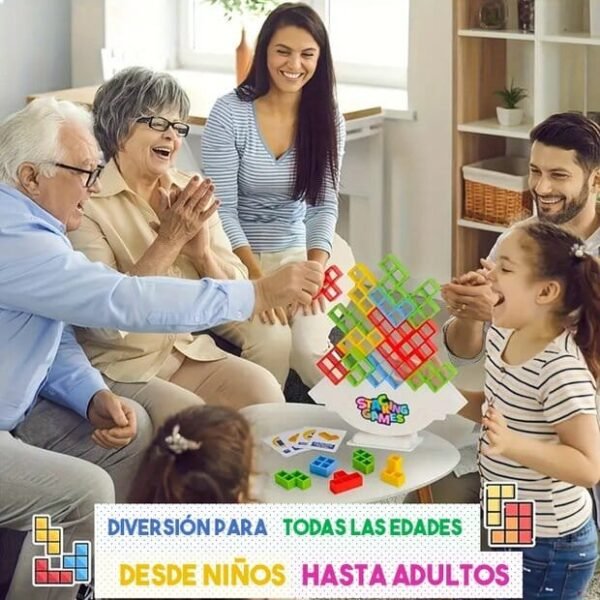 Bloques de Construcción Divertidos y Juego de Equilibrio de 32 Piezas Ideal para Noches de Juegos en Familia y Amigos, Fiestas Infantiles, Apto para Niños de 3 Años en Adelante, Fomenta la Concentración y Coordinación de Plástico Colores Varios