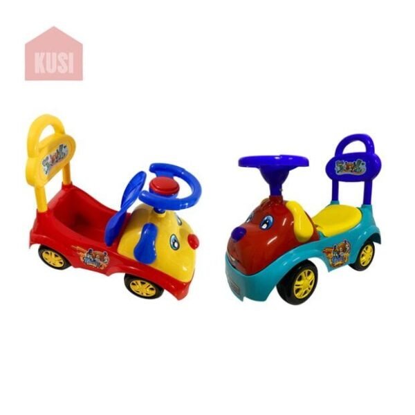 Cuatriciclo 3 en 1, Bicicleta de Empuje para Niños y Niñas Diseño de Mascota Perrito Divertido Coche con Baúl de ABS Colores Varios