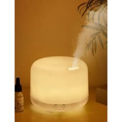 Humidificador de Aire con Luces Cálidas y Tenues para Mesa de Noche Mini Humidificador con USB  de ABS Color Blanco