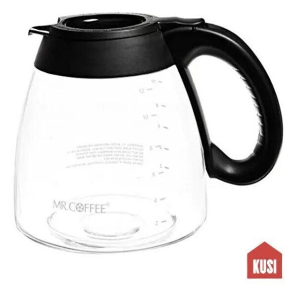 Jarra Cafetera Vaso de Repuesto para Cafetera 1.2 Litros de Vidrio Color Negro