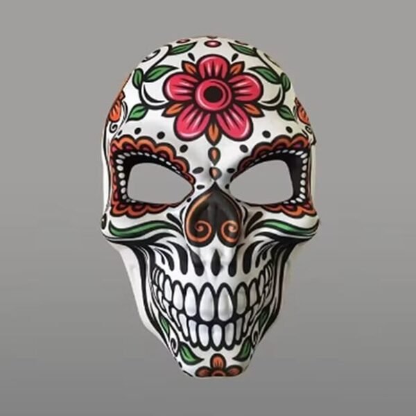 Máscara Del Día De Los Muertos Calavera De Azúcar, Máscara Completa De Cara, Mascarada Mexicana Disfraz De Halloween de Plástico Estilos Varios