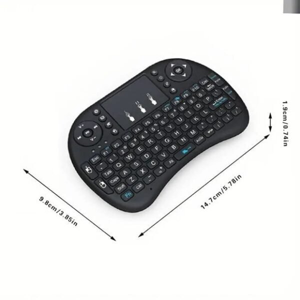 Mini Teclado Inalámbrico con Retroiluminación, Trackpad Recargable, Soporte Multilingüe, Batería de Polímero de Litio de 300 mAh, Cable USB Incluido de ABS