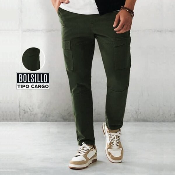 Pantalón Cargo con Bolsillos para Hombre Pantalón Estilo Urbano con Bolsillos de Algodón Colores Varios