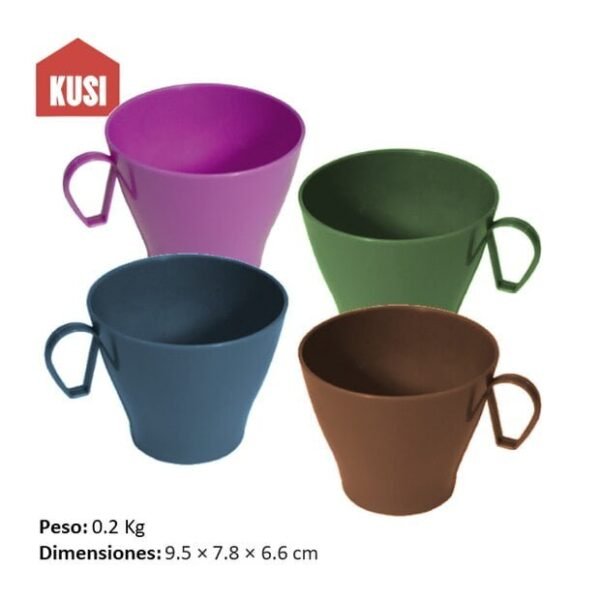 Pocillo para Café con Agarradera Taza para Bebidas Coffee Cup de Plástico Colores Varios