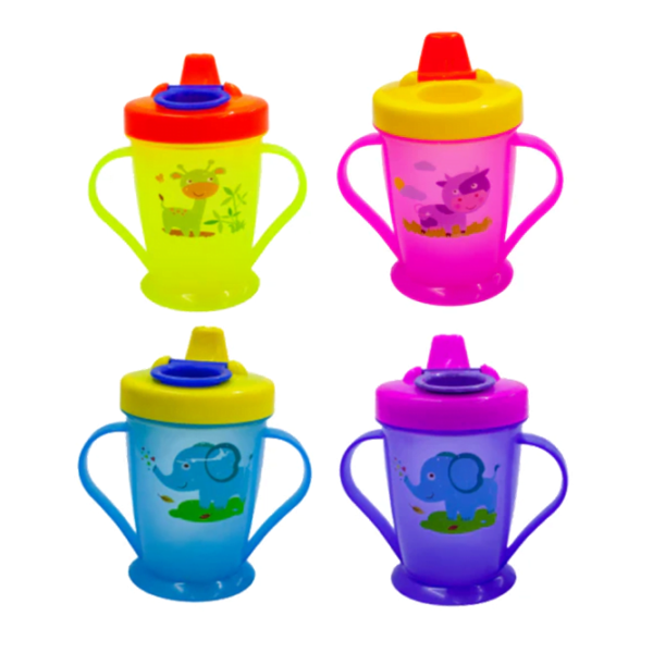 Vaso de Aprendizaje con Asa Taza con Dibujos Animados de 180 ML de ABS Colores Varios